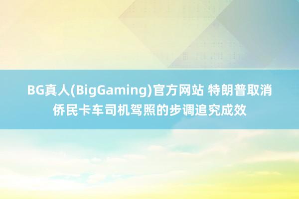 BG真人(BigGaming)官方网站 特朗普取消侨民卡车司机驾照的步调追究成效
