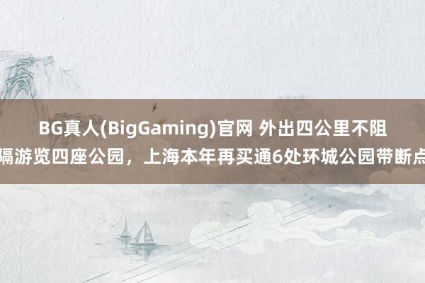 BG真人(BigGaming)官网 外出四公里不阻隔游览四座公园，上海本年再买通6处环城公园带断点