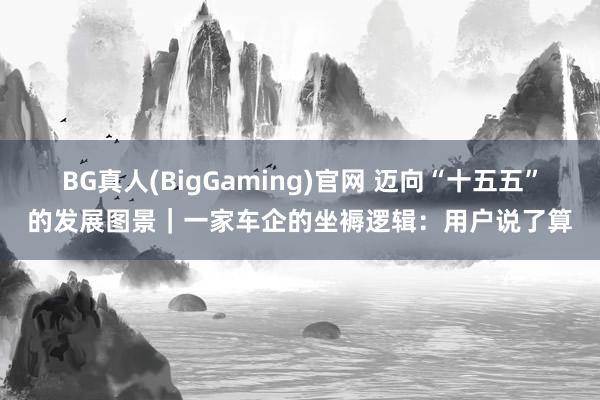 BG真人(BigGaming)官网 迈向“十五五”的发展图景｜一家车企的坐褥逻辑：用户说了算