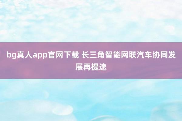 bg真人app官网下载 长三角智能网联汽车协同发展再提速