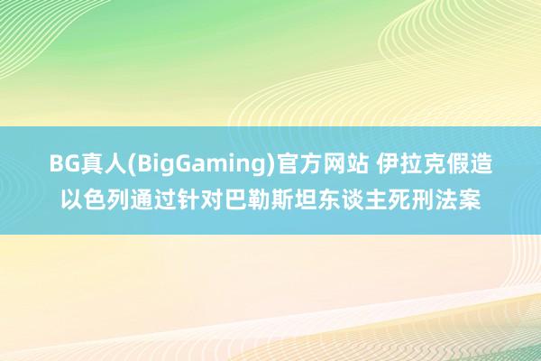 BG真人(BigGaming)官方网站 伊拉克假造以色列通过针对巴勒斯坦东谈主死刑法案