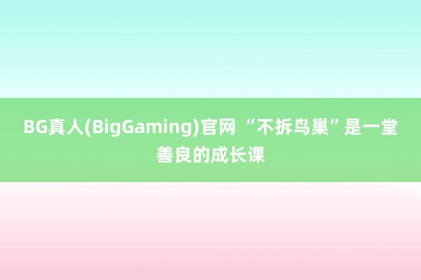 BG真人(BigGaming)官网 “不拆鸟巢”是一堂善良的成长课