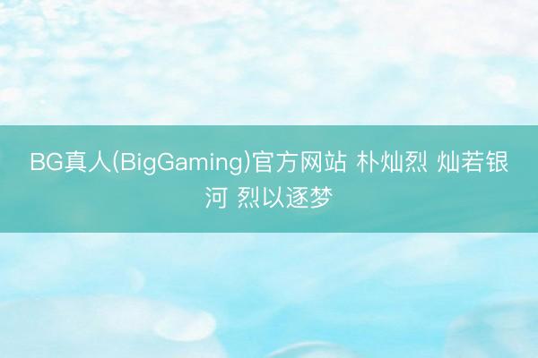 BG真人(BigGaming)官方网站 朴灿烈 灿若银河 烈以逐梦