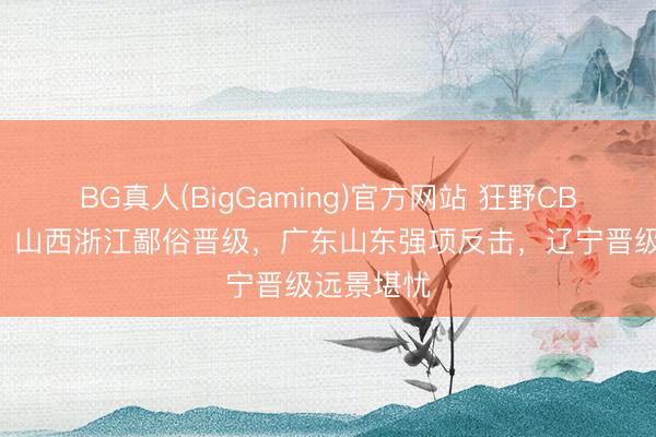 BG真人(BigGaming)官方网站 狂野CBA季后赛！山西浙江鄙俗晋级，广东山东强项反击，辽宁晋级远景堪忧