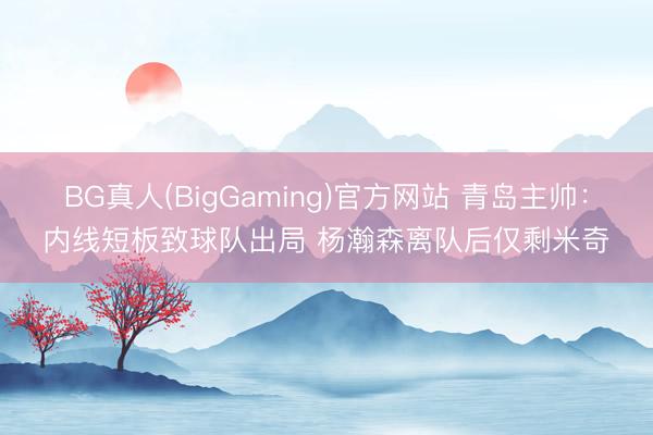 BG真人(BigGaming)官方网站 青岛主帅：内线短板致球队出局 杨瀚森离队后仅剩米奇