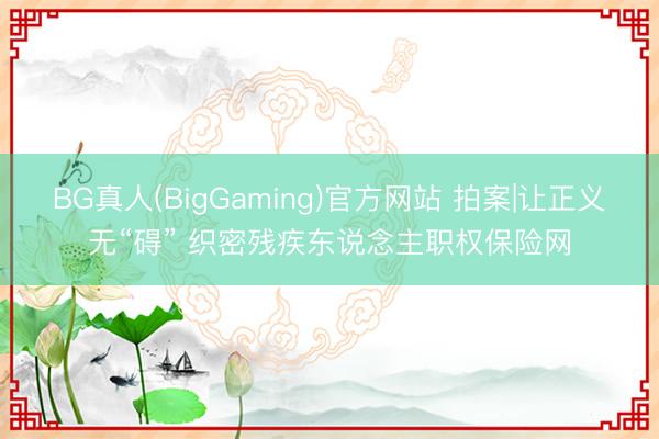 BG真人(BigGaming)官方网站 拍案|让正义无“碍” 织密残疾东说念主职权保险网