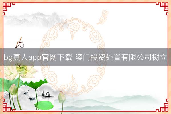 bg真人app官网下载 澳门投资处置有限公司树立