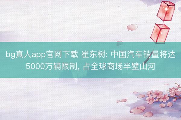 bg真人app官网下载 崔东树: 中国汽车销量将达5000万辆限制， 占全球商场半壁山河