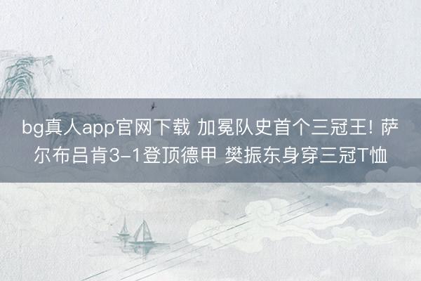 bg真人app官网下载 加冕队史首个三冠王! 萨尔布吕肯3-1登顶德甲 樊振东身穿三冠T恤