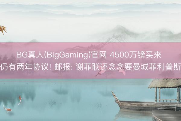 BG真人(BigGaming)官网 4500万镑买来 仍有两年协议! 邮报: 谢菲联还念念要曼城菲利普斯