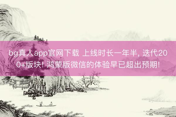 bg真人app官网下载 上线时长一年半， 迭代200+版块! 鸿蒙版微信的体验早已超出预期!