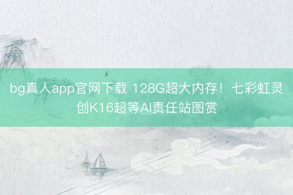 bg真人app官网下载 128G超大内存!七彩虹灵创K16超等AI责任站图赏