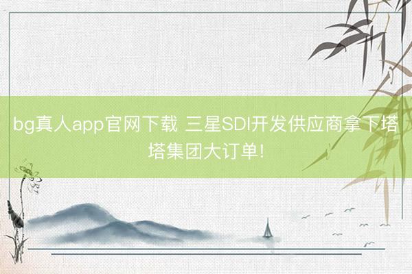bg真人app官网下载 三星SDI开发供应商拿下塔塔集团大订单!