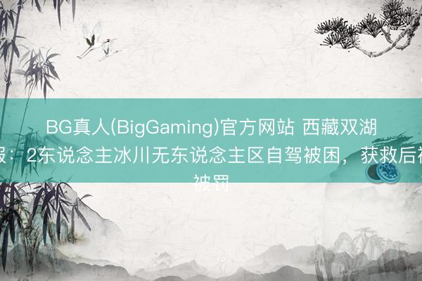 BG真人(BigGaming)官方网站 西藏双湖通报：2东说念主冰川无东说念主区自驾被困，<a href=
