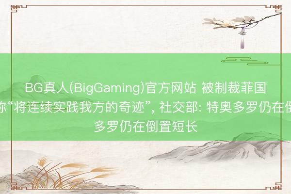 BG真人(BigGaming)官方网站 被制裁菲国防部长称“将连续实践我方的奇迹”， 社交部: 特奥多罗仍在倒置短长