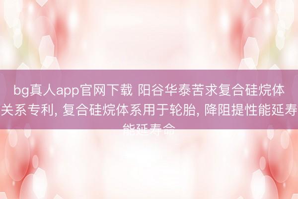 bg真人app官网下载 阳谷华泰苦求复合硅烷体系关系专利， 复合硅烷体系用于轮胎， 降阻提性能延寿命