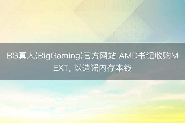BG真人(BigGaming)官方网站 AMD书记收购MEXT, 以造谣内存本钱