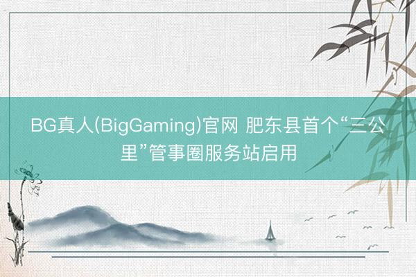 BG真人(BigGaming)官网 肥东县首个“三公里”管事圈服务站启用
